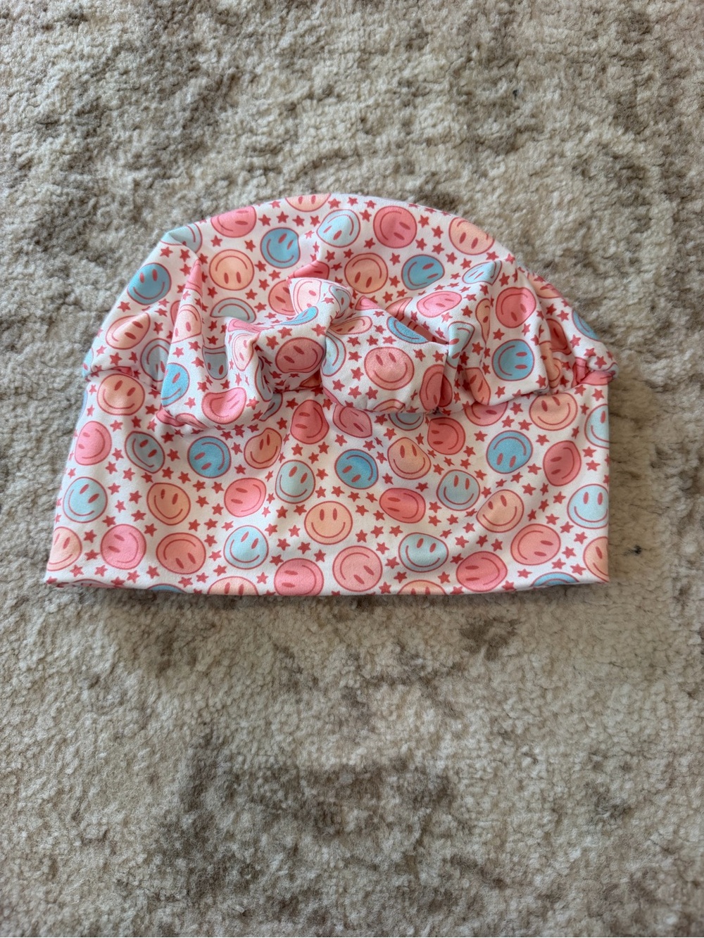 Smiley Scrub Hat - Pink Multi